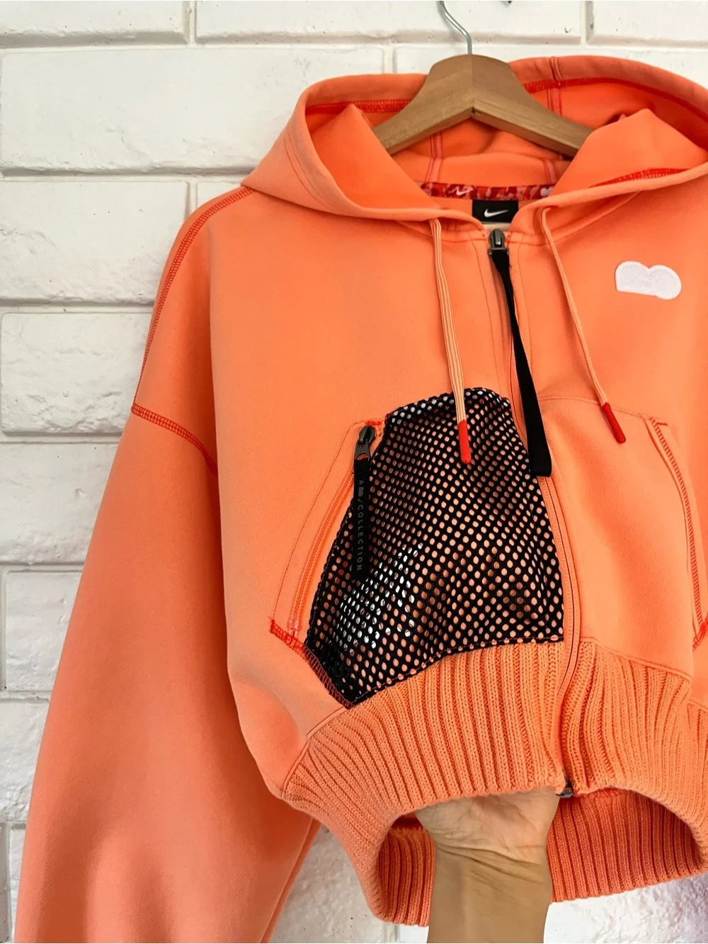 Nike Court X Naomi Osaka Full Zip Crop Hoodie Dusty Orange Women's Medium